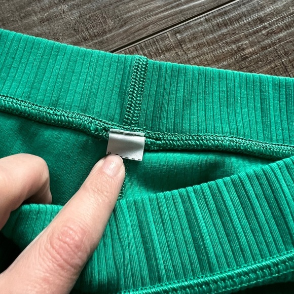 ALO Ribbed High-Waist 7/8 Blissful Legging  Ocean Teal Athletic Yoga Activewear - Picture 3 of 9